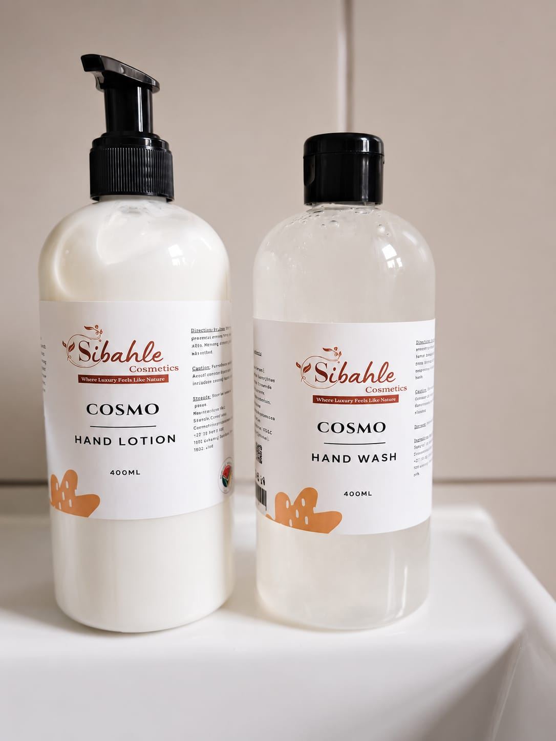 Sibahle Cosmo hand lotion and hand wash