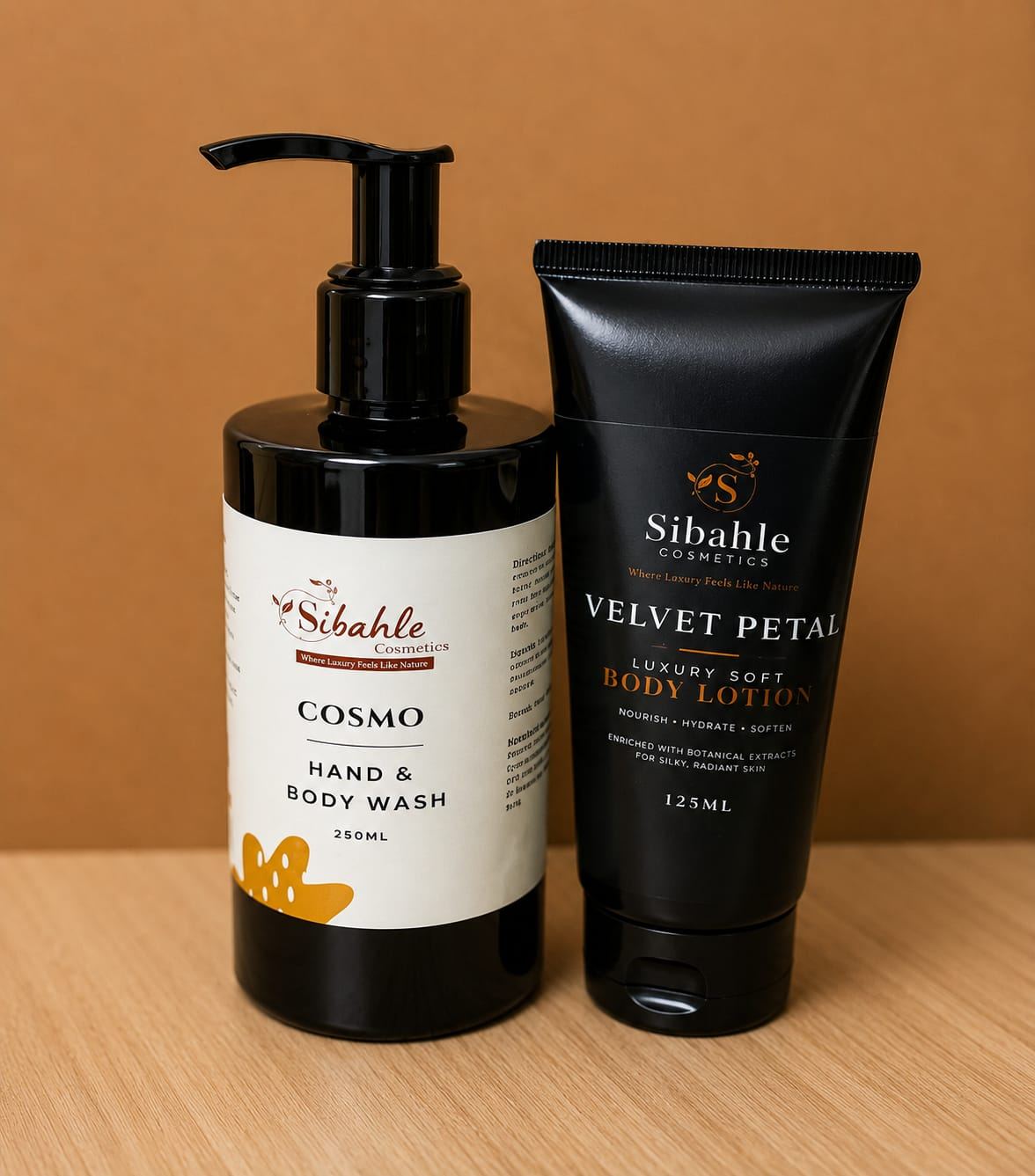 Sibahle Velvet Petal body lotion and Cosmo wash
