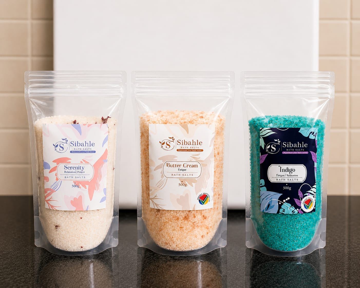 Serenity, Butter Cream and Indigo bath salts